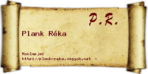 Plank Réka névjegykártya